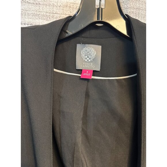 Vince Camuto Black Tailored Draped Blazer Jacket Size 4 - Picture 2 of 3